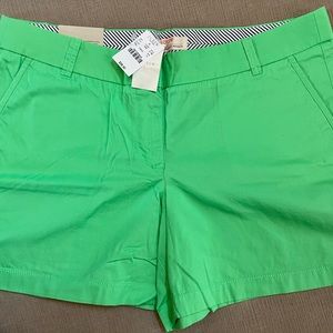 JCrew City Fit Chino Short - Green - NWT Size 14